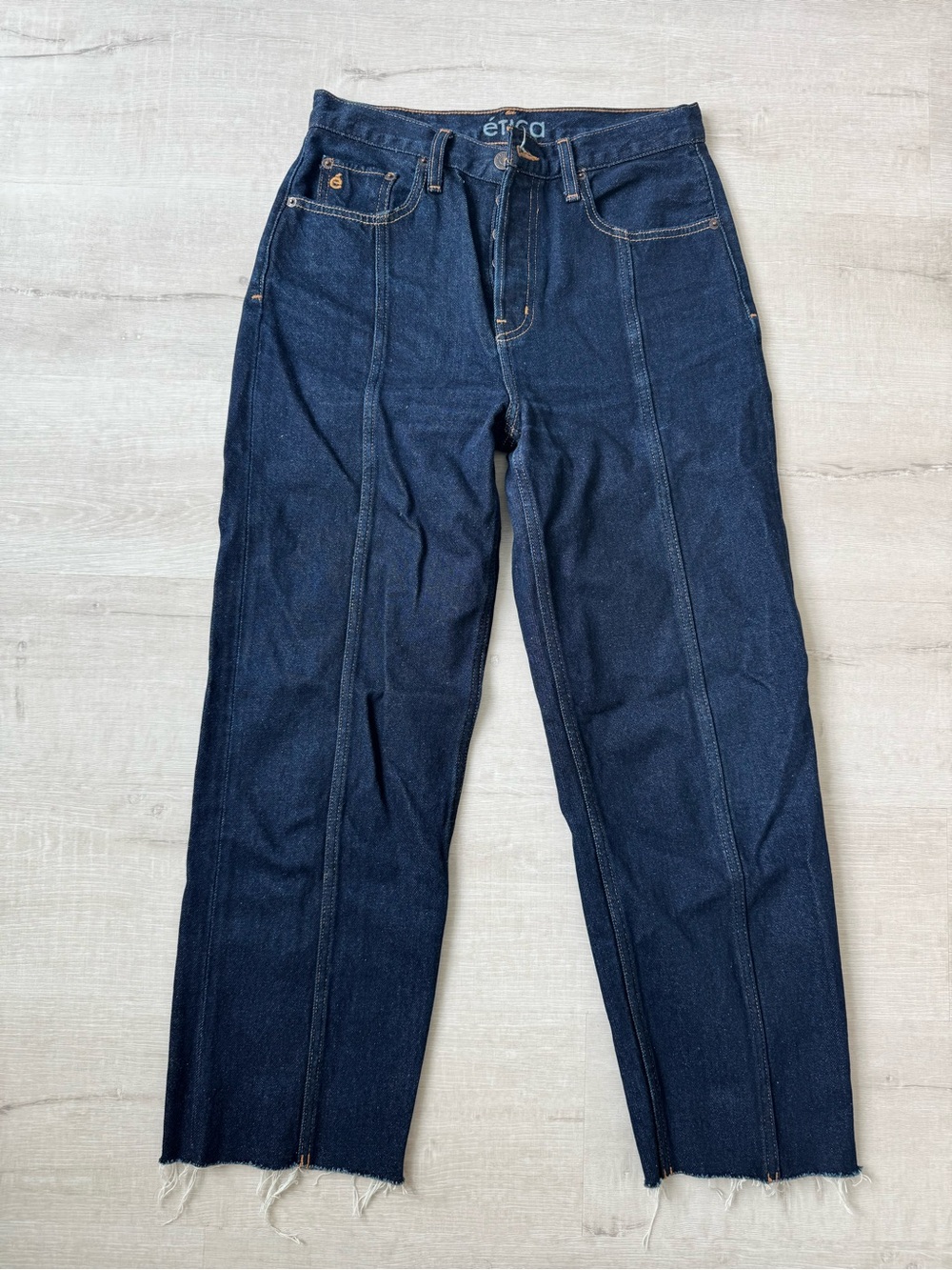 Ética Dark Blue womens Straight-Leg Jeans with slight barrel